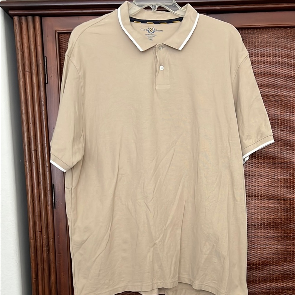 Club Room Tan Polo Shirt Classic Style